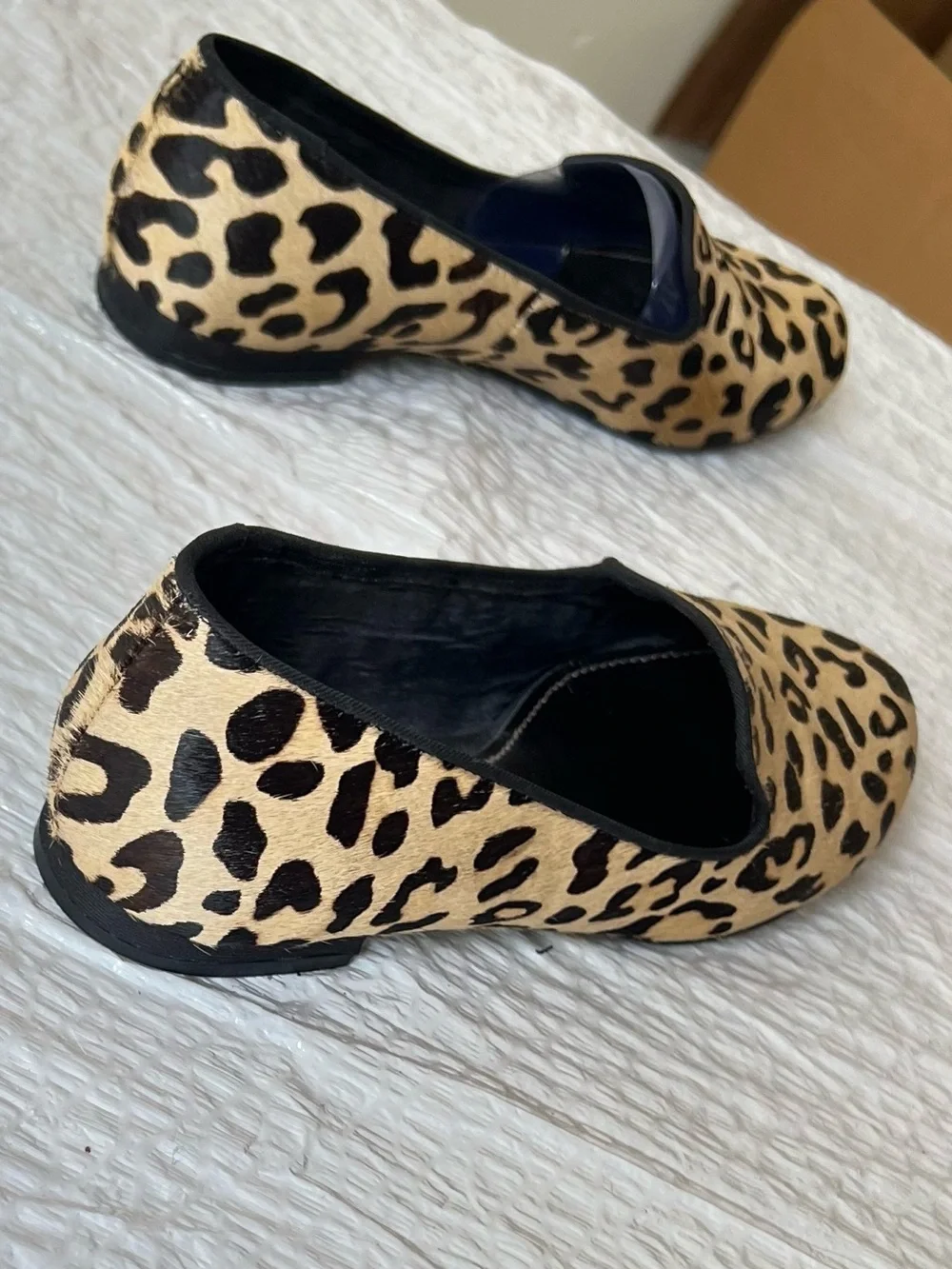 Kelly & Katie Leopard-Print Slip-On Loafers in Tan and Black